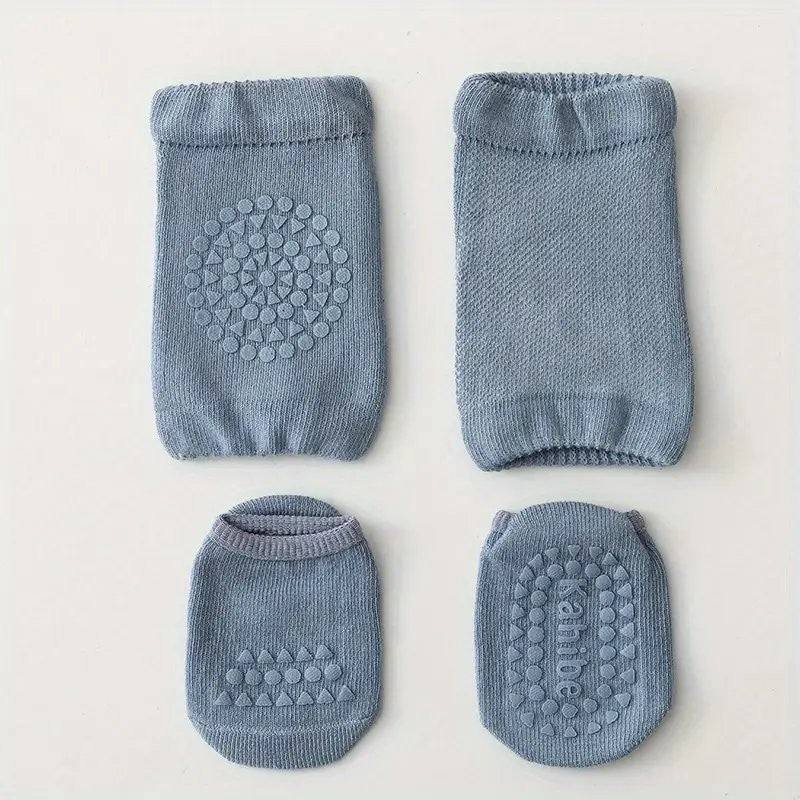 Baby Knee Protector Pads With Non-Slip Socks Set Select Colour