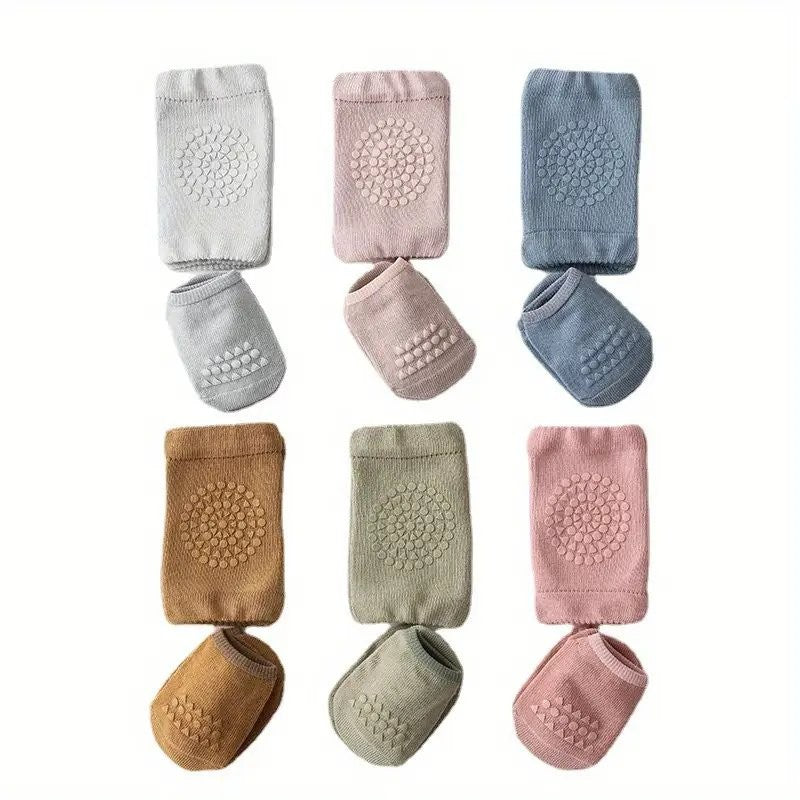 Baby Knee Protector Pads With Non-Slip Socks Set Select Colour