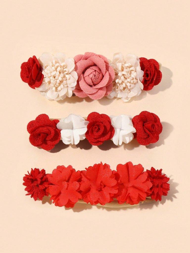 Baby 3 Piece Headband Set Red