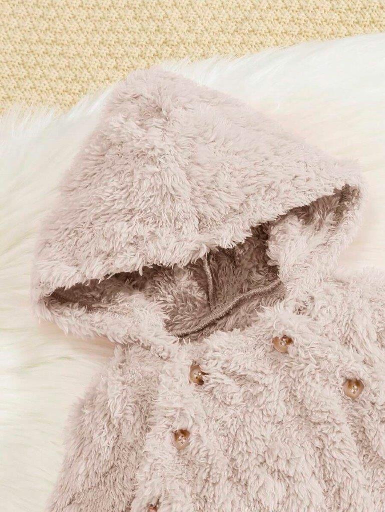Baby Unisex Side Button Hooded Jumpsuit