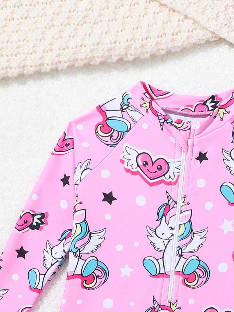 Baby Unicorn Swimming Costume With Cap