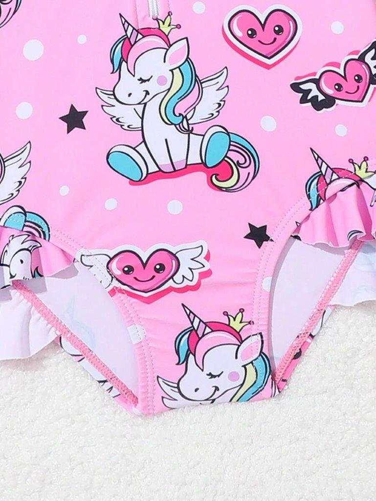 Baby Unicorn Swimming Costume With Cap