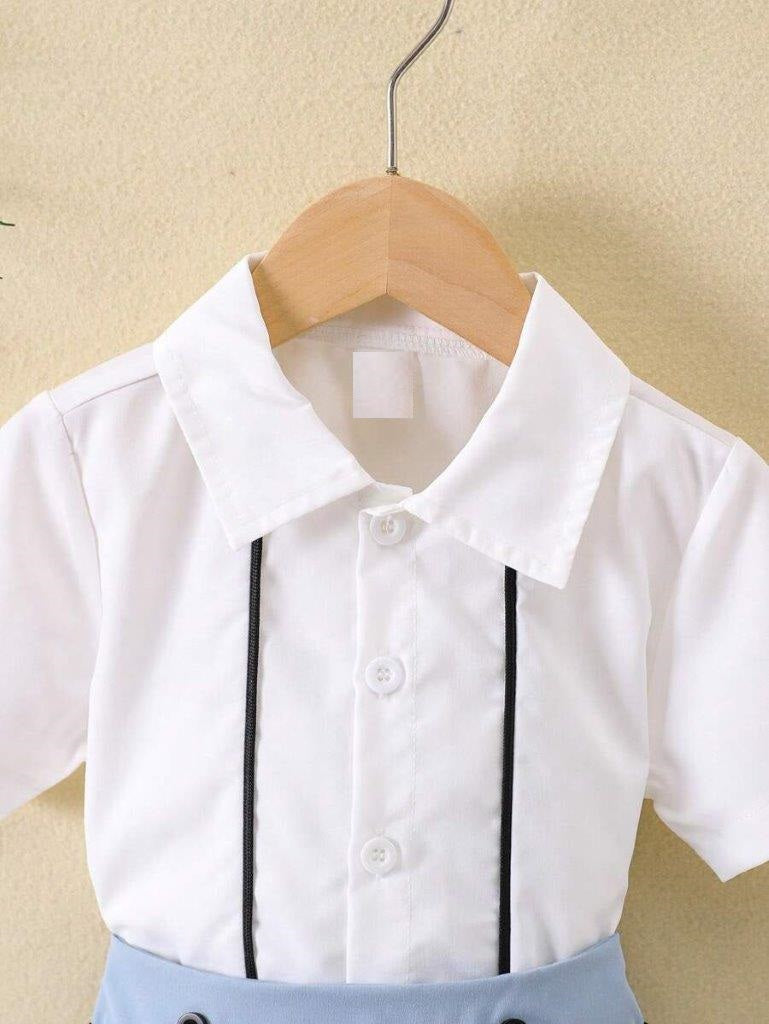 Baby Black Stripe Shirt And Shorts Set