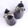 Baby Silk Bow Flats Grey