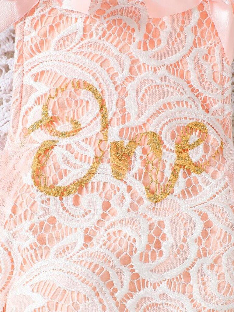 Baby Lace Bow One Year Old Birthday Romper