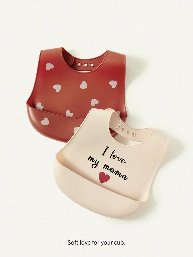 Baby 2 Piece Silicone Bib Set