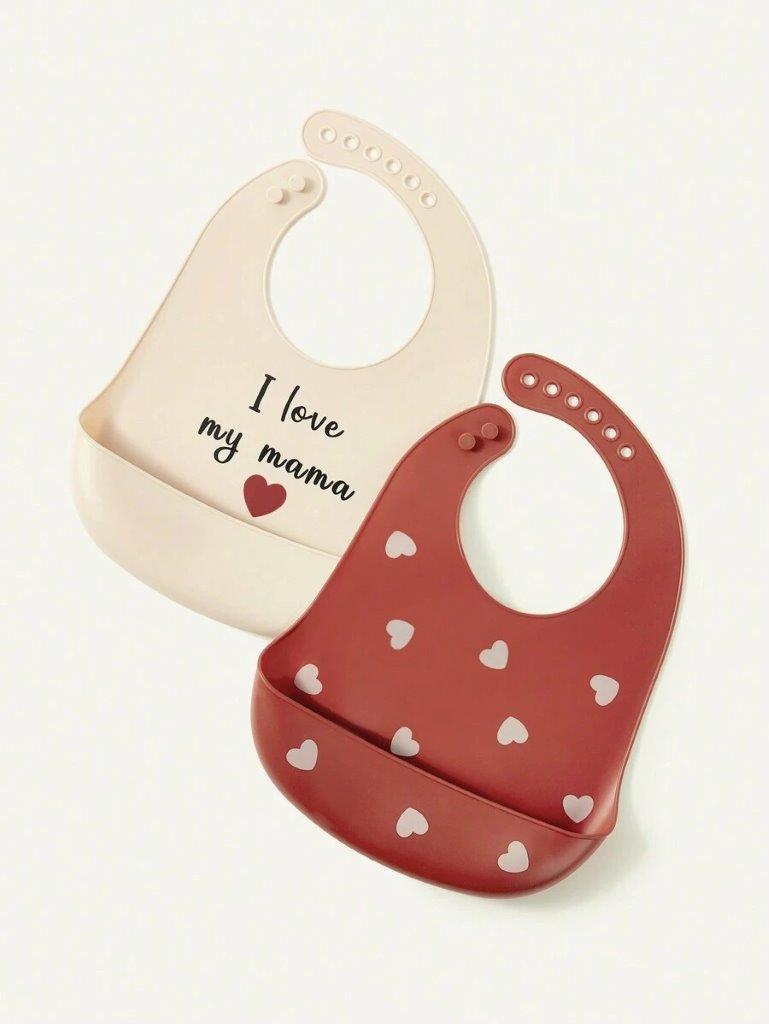 Baby 2 Piece Silicone Bib Set