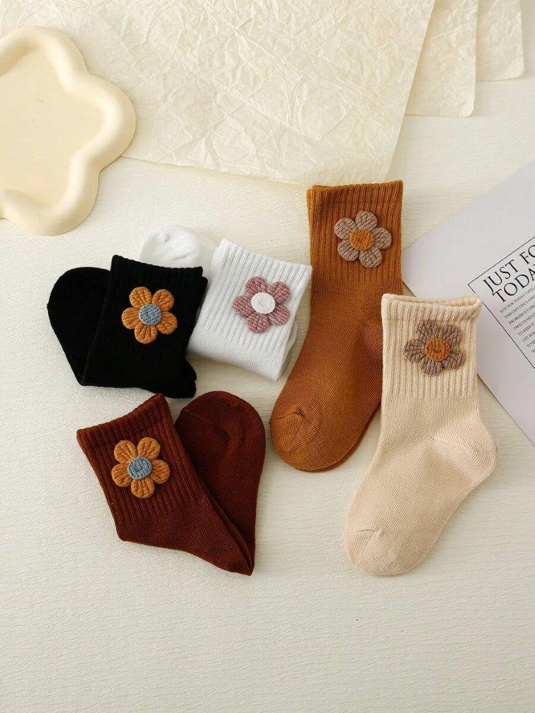 Baby Set of 5 Flower Socks 6-12 Months