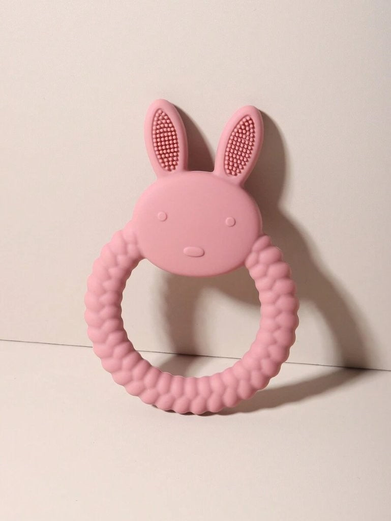 Baby Rabbit Ears Silicone Teether Pink