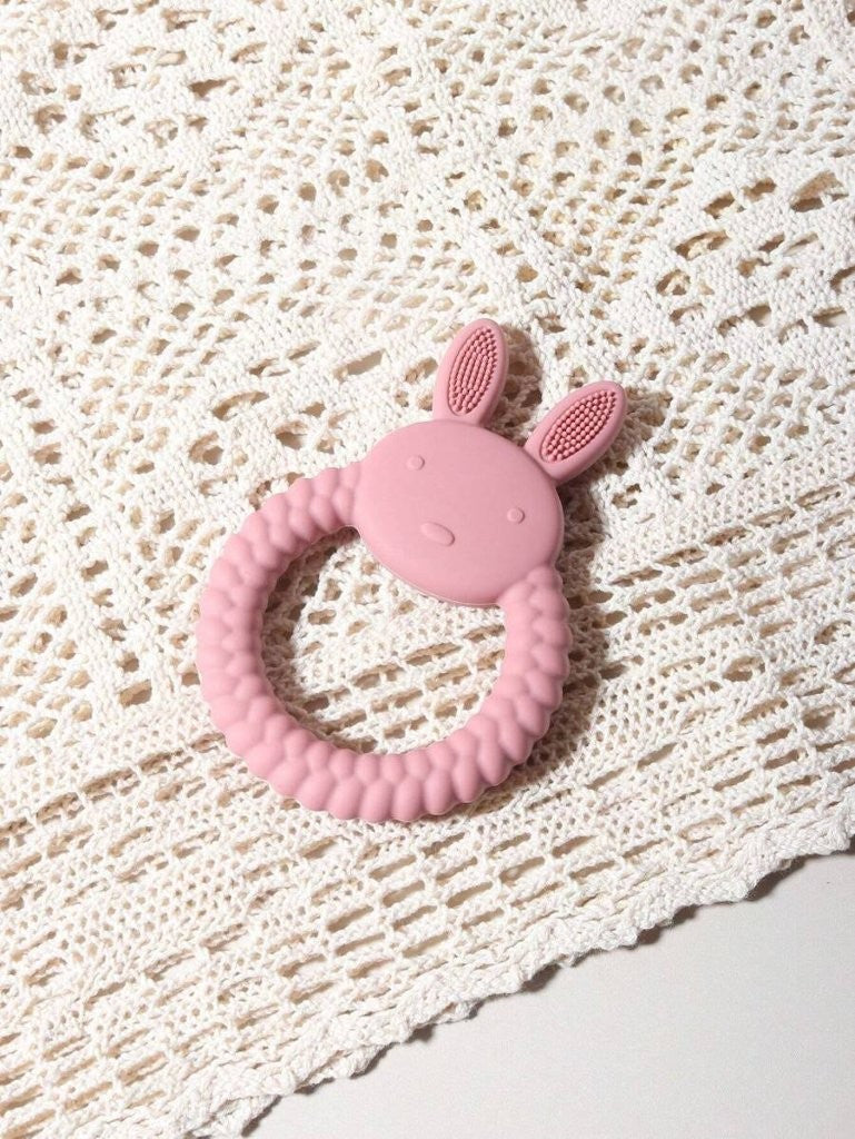 Baby Rabbit Ears Silicone Teether Pink