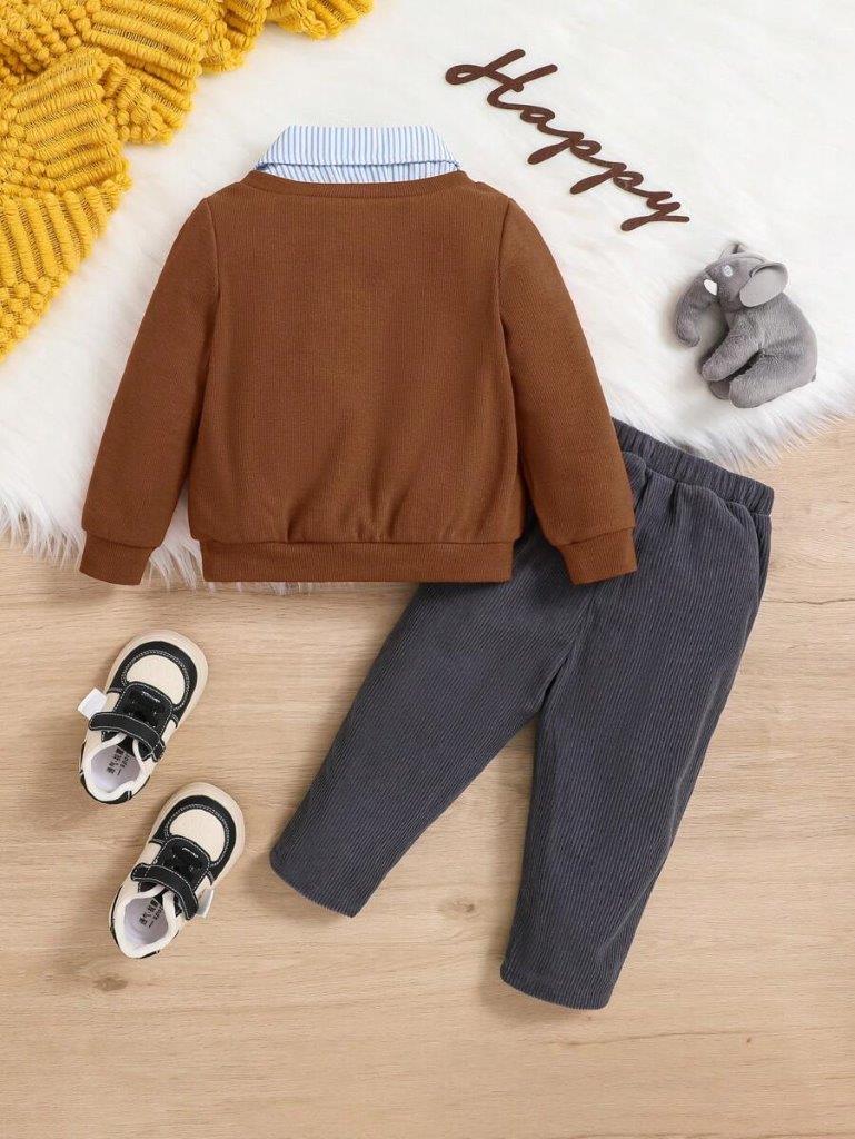 Baby 2 in 1 Collar Shirt And Pants Set