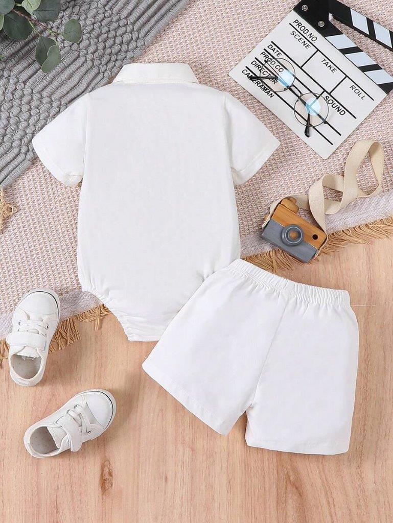 Baby 2 In 1 Bodysuit Baptism Outfit Without Bow Tie