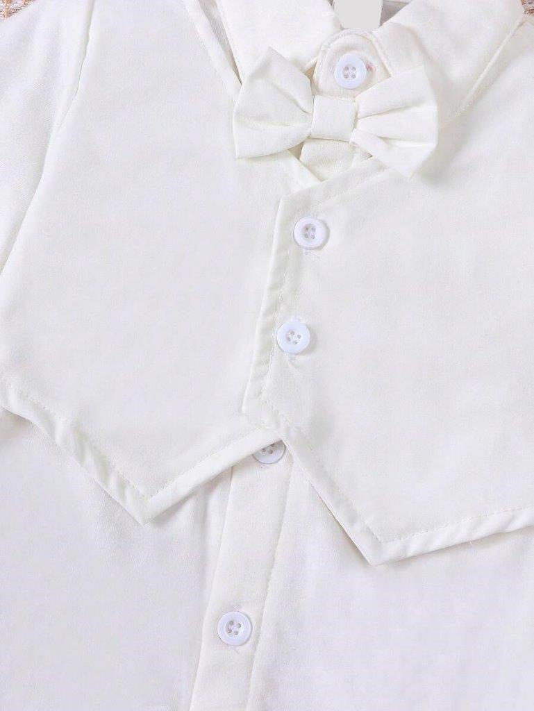 Baby 2 In 1 Bodysuit Baptism Outfit Without Bow Tie