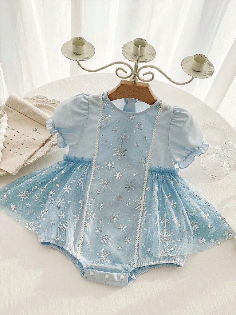 Baby Sparkle Snowflake Bodysuit Dress