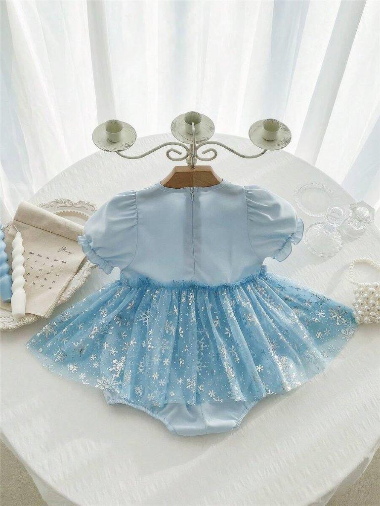 Baby Sparkle Snowflake Bodysuit Dress