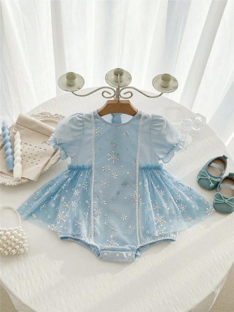Baby Sparkle Snowflake Bodysuit Dress
