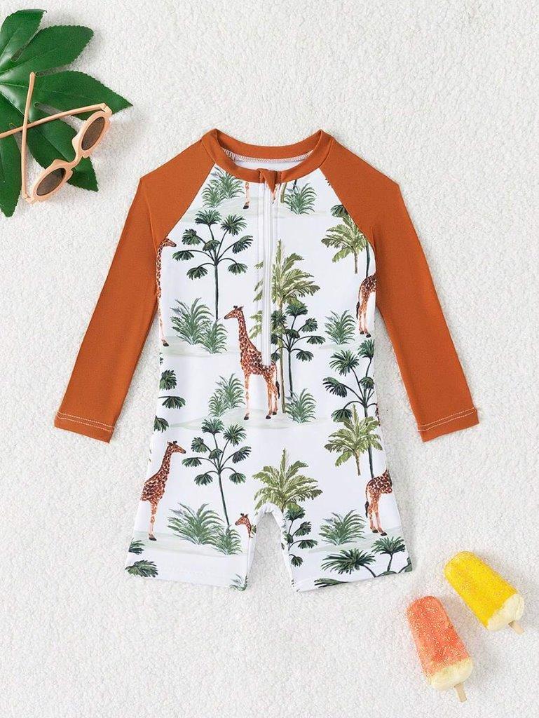 Baby Giraffe Print Swimming Costume