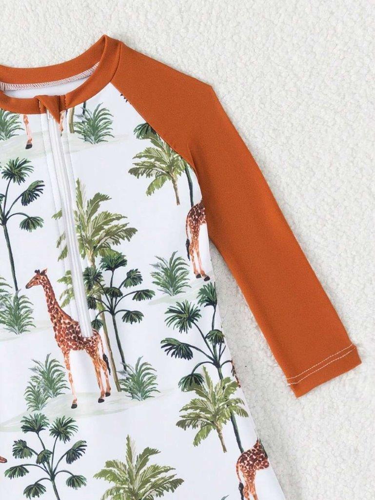 Baby Giraffe Print Swimming Costume