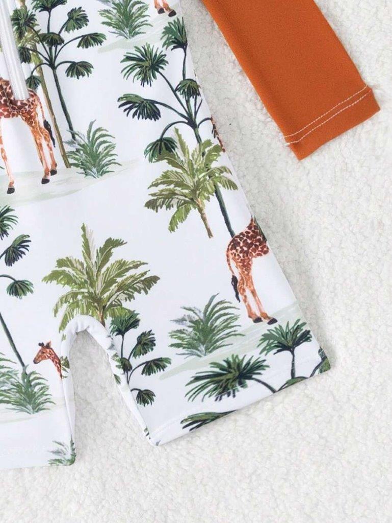 Baby Giraffe Print Swimming Costume