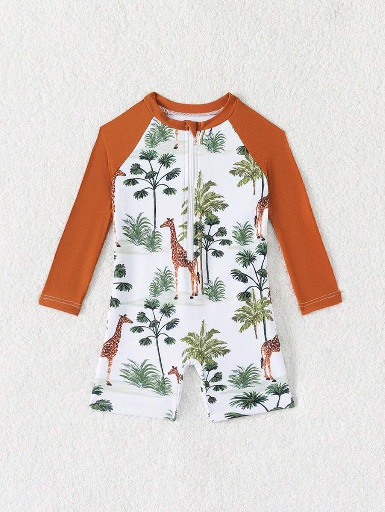 Baby Giraffe Print Swimming Costume