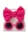 Kids Daisy Sunglasses With Headband Set Hot Pink