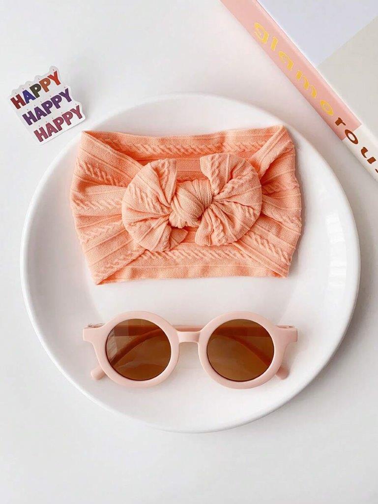 Kids Peach Sunglasses With Headband Set