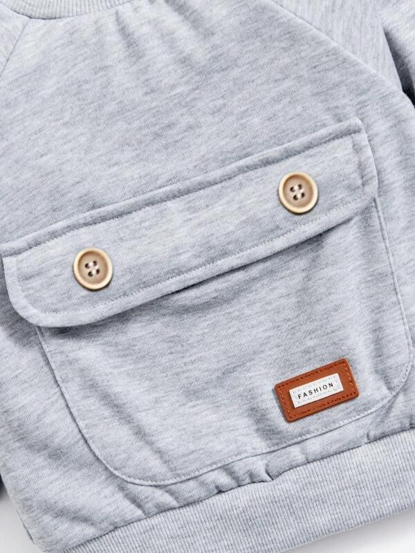 Baby Stylish Pocket Pullover And Pants Set