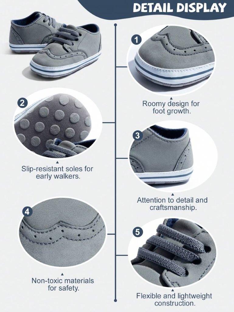 Baby Grey Pattern Shoes