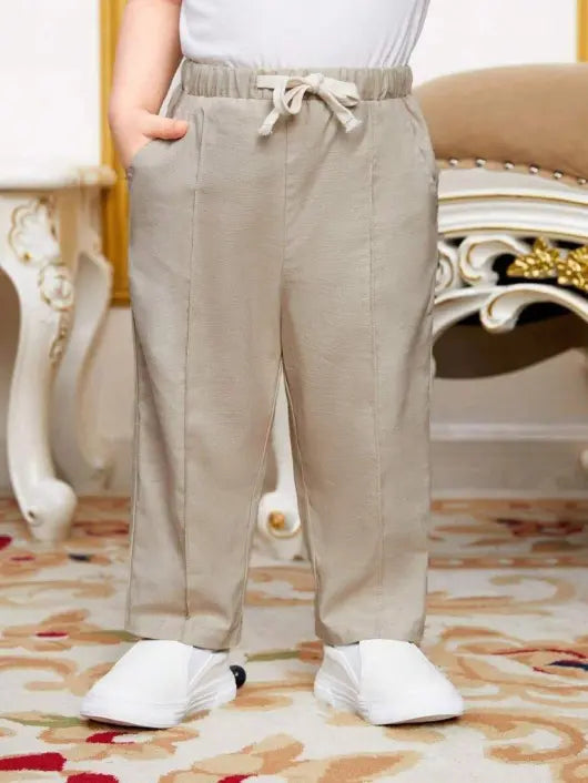 Baby Embroidery Pattern Long Top And Pants Set White