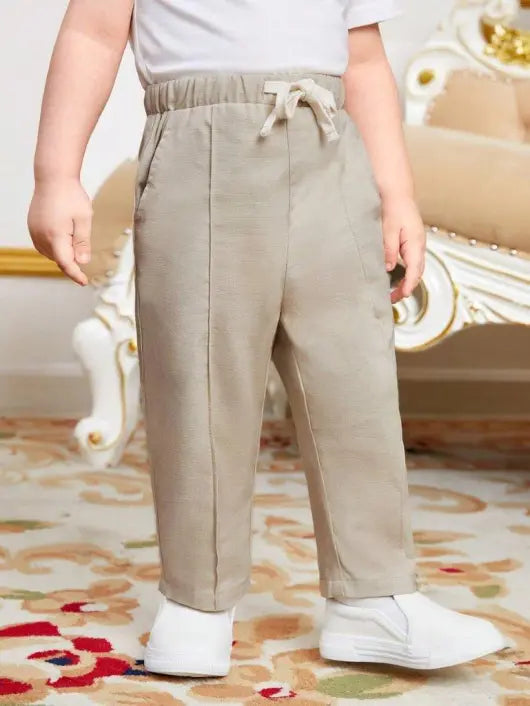 Baby Embroidery Pattern Long Top And Pants Set White