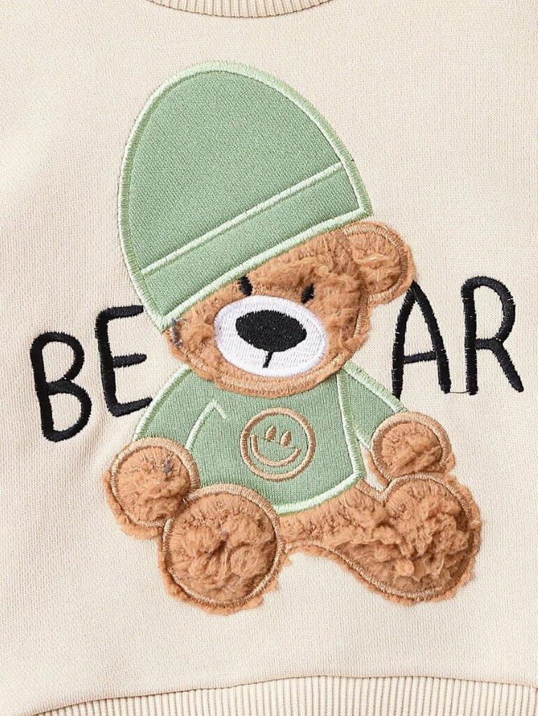 Baby Letter Teddy Pullover And Pants Set