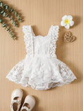 Baby Lace Ruffle Mesh Bodysuit Dress
