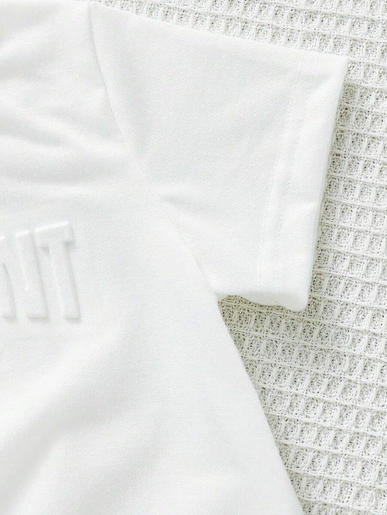 Baby White Tee And Denim Shorts Set
