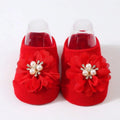 Baby Flower Decor Socks Red
