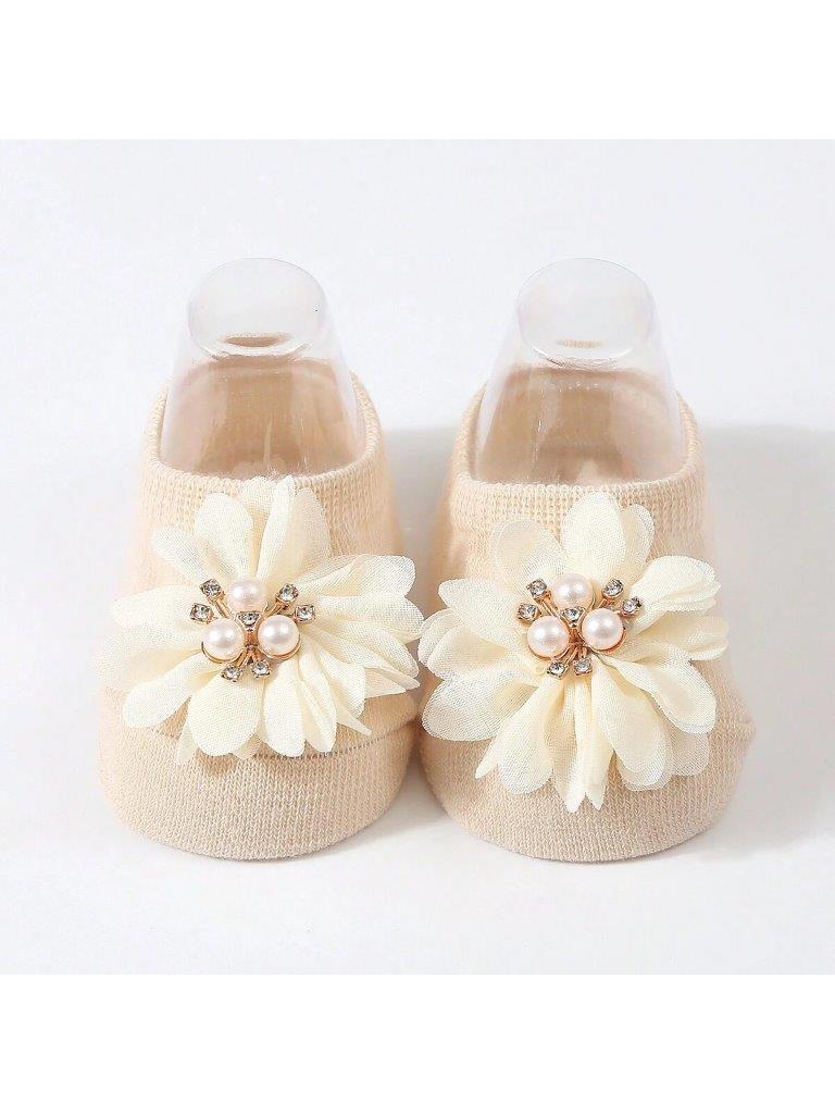 Baby Flower Decor Socks Apricot