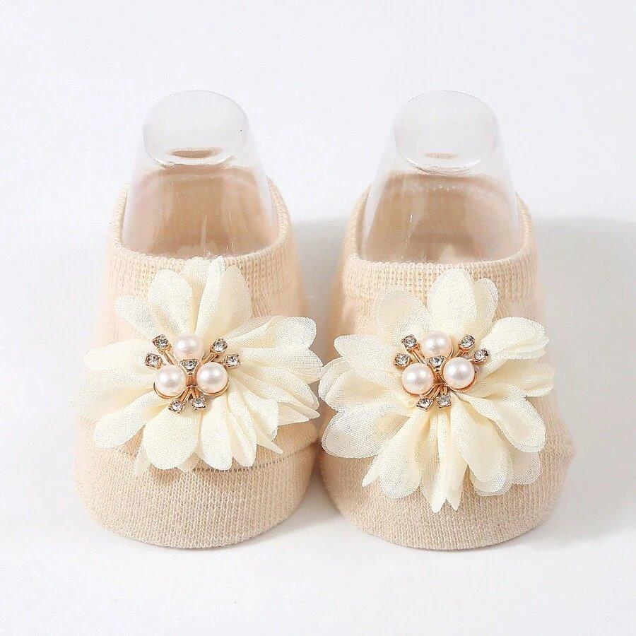 Baby Flower Decor Socks Apricot