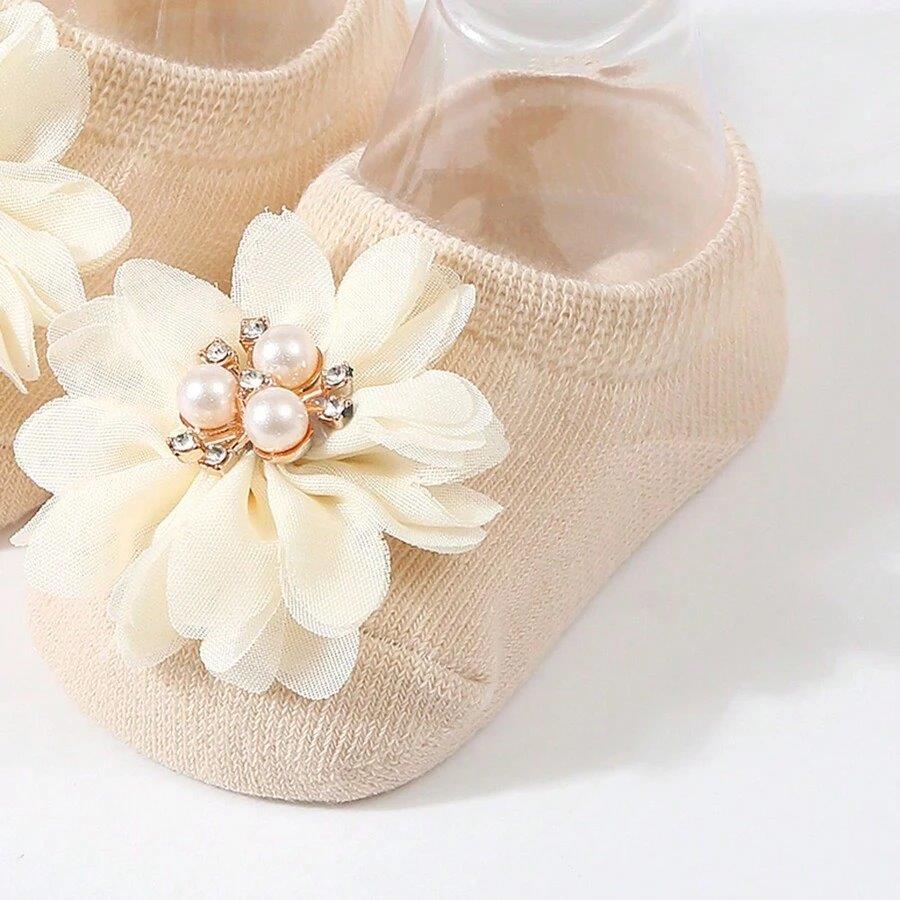 Baby Flower Decor Socks Apricot