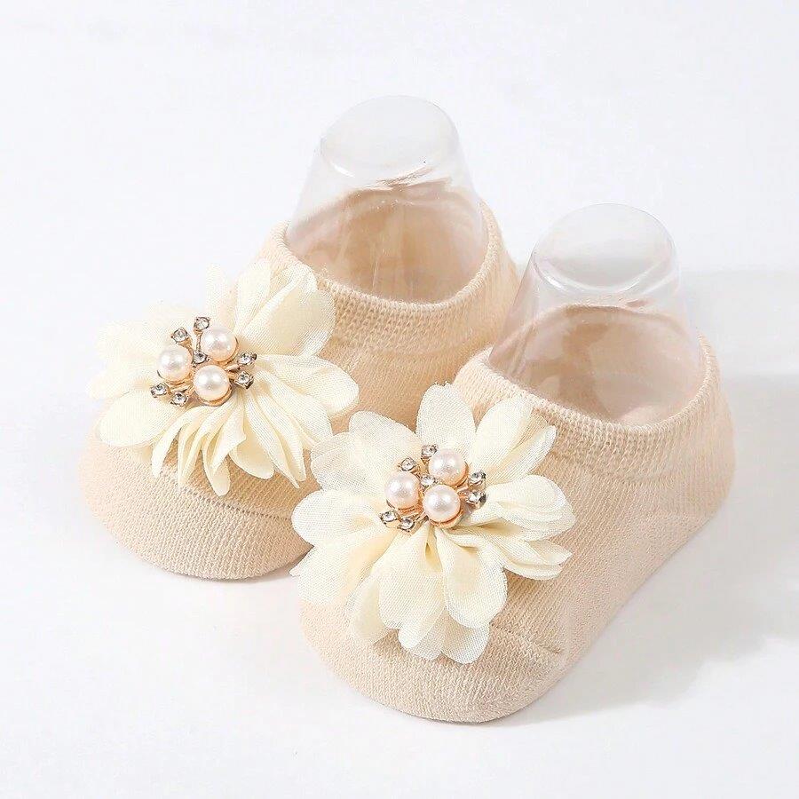 Baby Flower Decor Socks Apricot