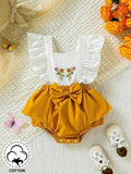 Baby Flora Pattern Front Bow Bodysuit