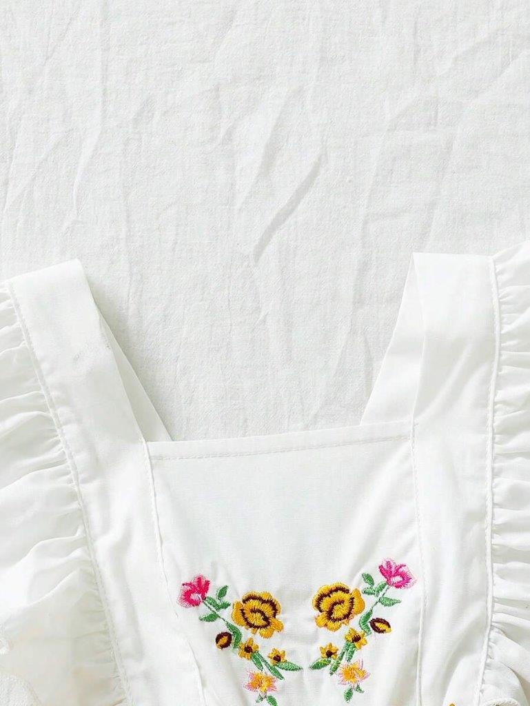 Baby Flora Pattern Front Bow Bodysuit