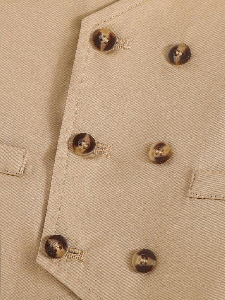 Baby 3 Piece Khaki Bow Tie Shirt, Vest And Shorts Set