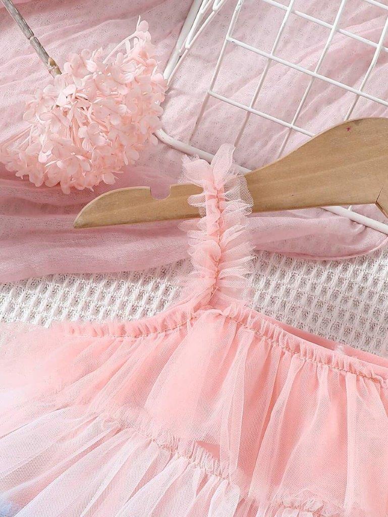 Baby Colourblock Ruffled Mesh Dress