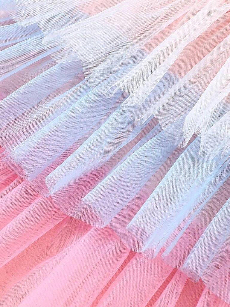 Baby Colourblock Ruffled Mesh Dress