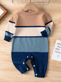 Baby Stripe Colourblock Knitted Jumpsuit
