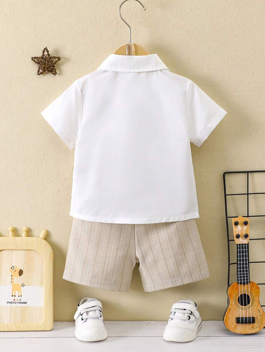 Baby 3 Piece Bow Tie Shirt And Shorts Set