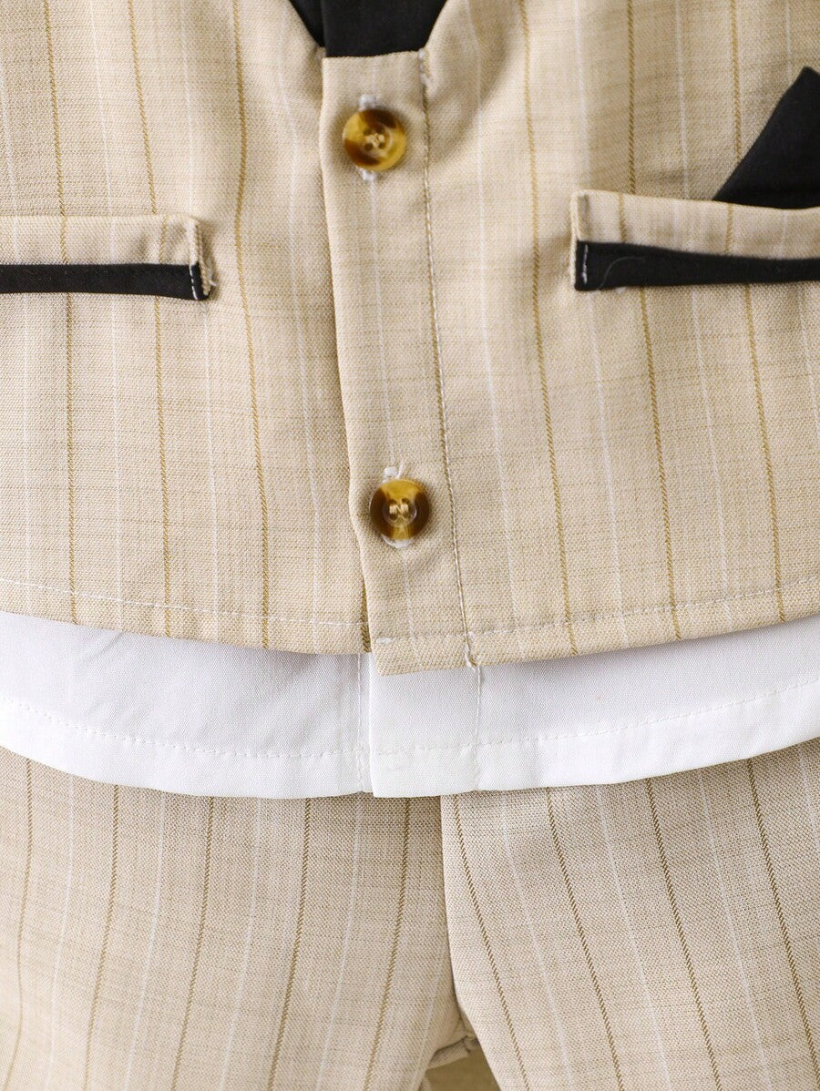 Baby 3 Piece Bow Tie Shirt And Shorts Set