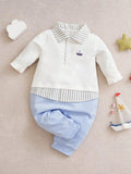 Baby 2 in 1 Stripe Collar Jumpsuit