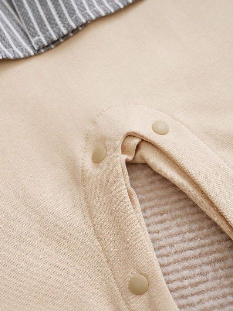 Baby 2 in 1 Stripe Collar Jumpsuit Apricot