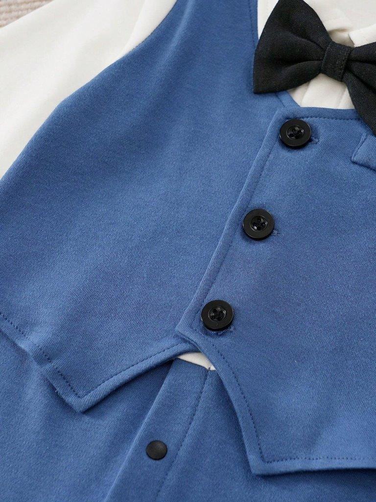 Baby Bow Tie 2 in 1 Jumpsuit Blue