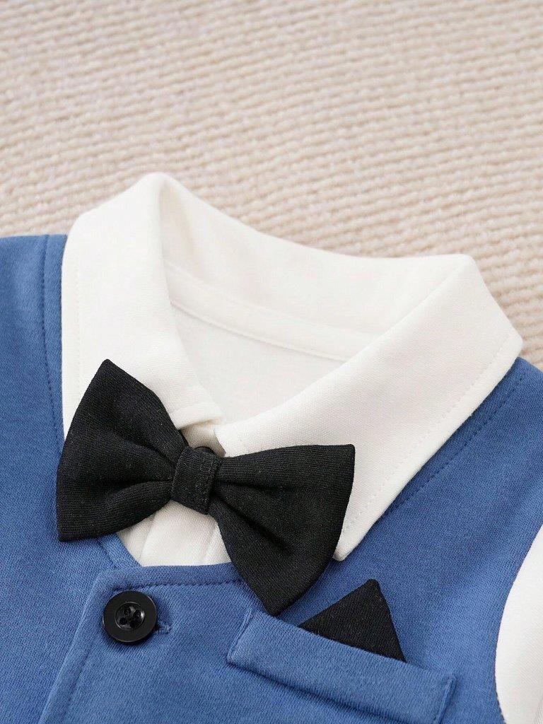 Baby Bow Tie 2 in 1 Jumpsuit Blue